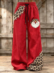 Women's Leopard Christmas Tree Print Casual Pants