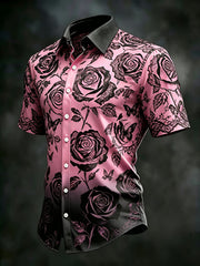 Men's Floral Art Short Sleeve Shirt