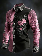 Men's Floral Art Long Sleeve Shirt