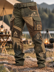 Men's Camping Print Casual Trousers