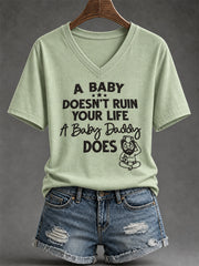 Women's Sassy & Sarcastic Funny Graphic Print V-Neck Tee