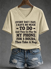 Women's Sassy & Sarcastic Funny Graphic Print V-Neck Tee
