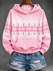 Lady's Breast Cancer Hooded Sweatshirt