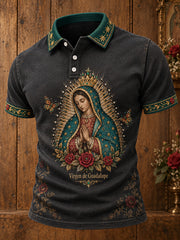 Men's Mexico Our Lady of Guadalupe Art Printed Casual Tops