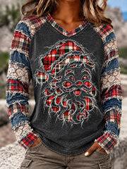 Women's Santa Claus V-neck T-shirts