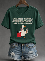 Women's Sassy & Sarcastic Funny Graphic Print V-Neck Tee