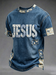 Men's Jesus Flowers Short Sleeves T-shirt