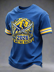 Men's Gift For Ice Hockey Fans Print Casual Waffle Tee