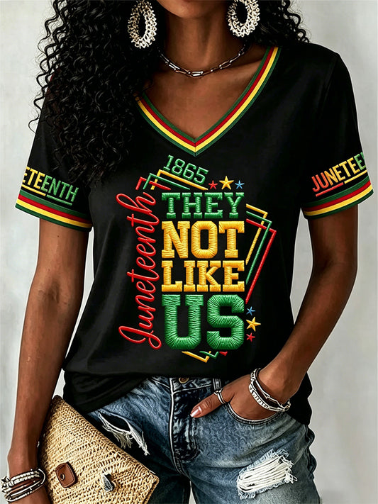 Women's Juneteenth They Not Like Us Since 1865 Print Casual Tee