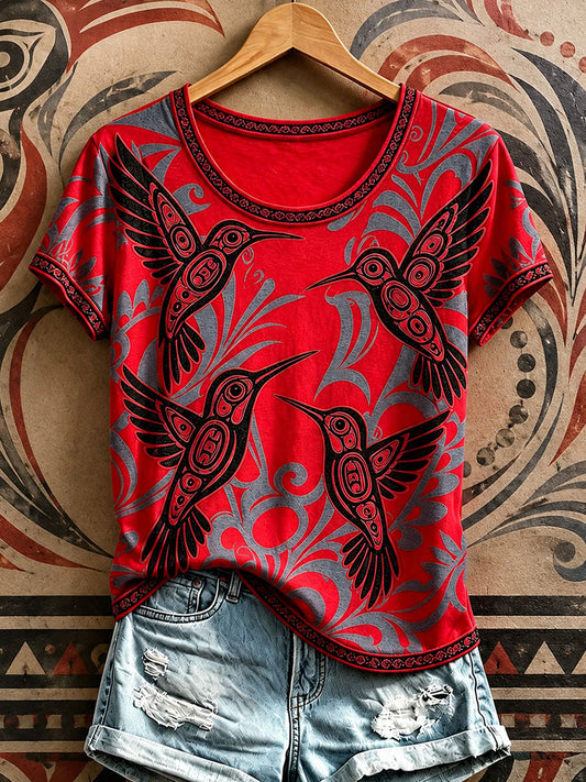 Women's Native Hummingbird Art T-Shirts