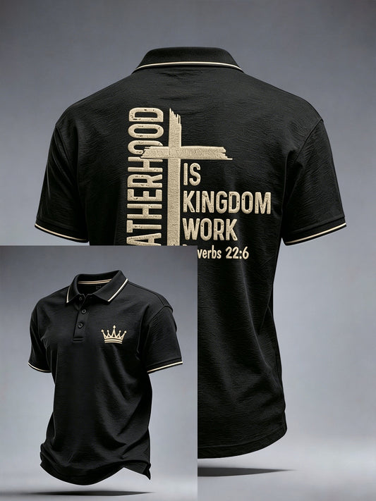 Men's Fatherhood Is Kingdom Work Polo Shirt
