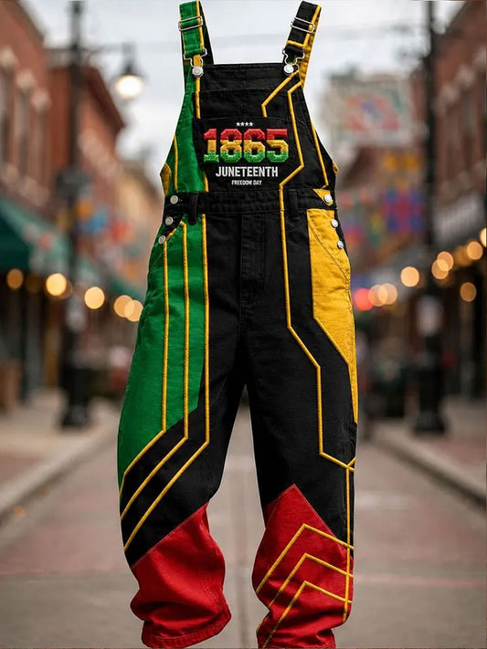 Men's Juneteenth Print Casual Jumpsuit