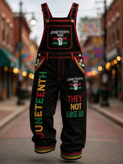 Men's Juneteenth Print Casual Jumpsuit