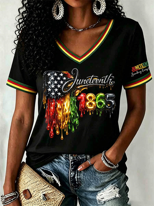 Women's Juneteenth 1865 Print Casual Short Sleeve T-shirt