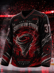 Men's Gift For Ice Hockey Fans Print Casual Long-Sleeve Top