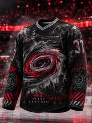 Men's Gift For Ice Hockey Fans Print Casual Long-Sleeve Top