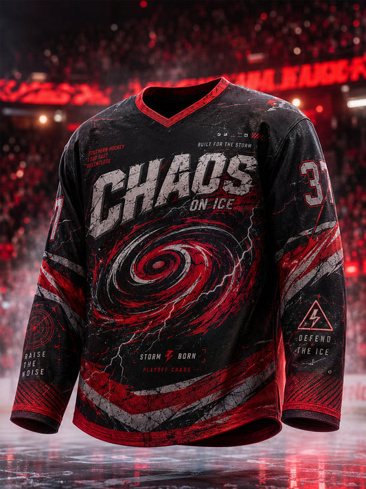 Men's Gift For Ice Hockey Fans Print Casual Long-Sleeve Top
