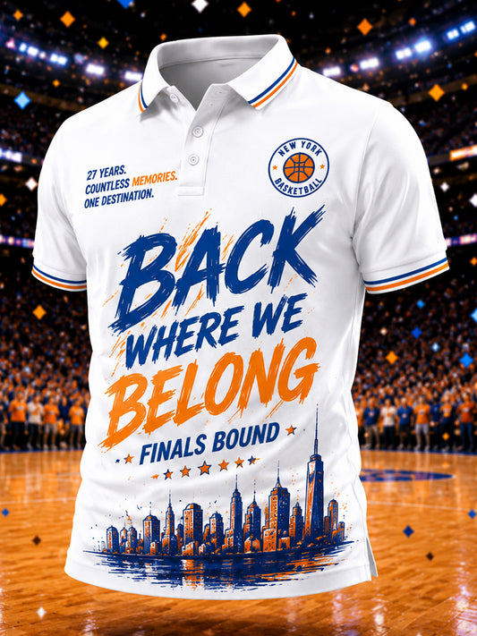 Men's Gift For Basketball Fans Print Casual Polo