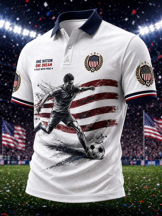 Men's Gift For Soccer Fans Print Casual Polo