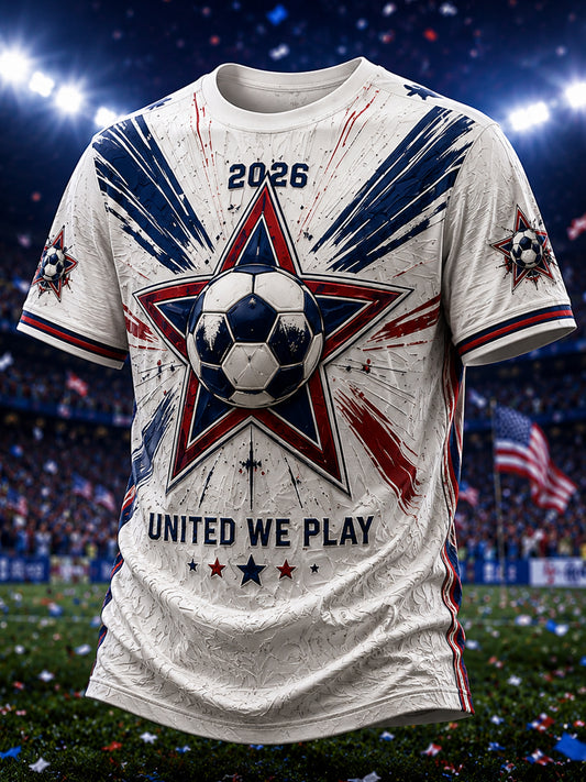 Men's Gift For Soccer Fans Print Casual Tee