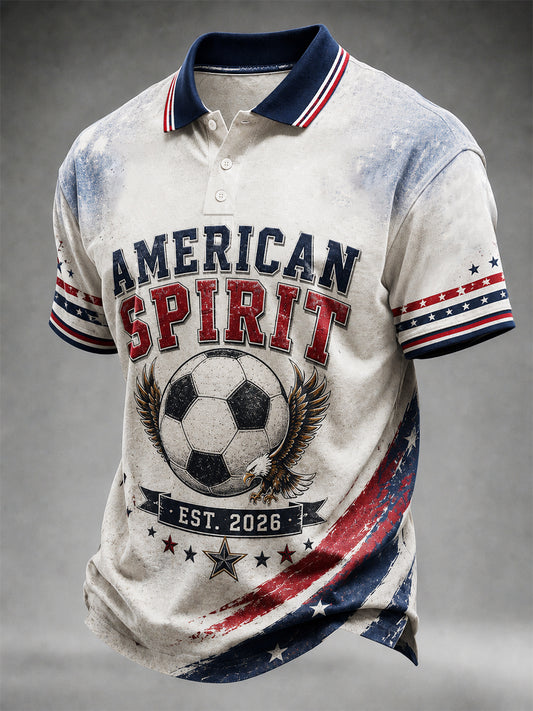 Men's Gift For Soccer Fans Print Casual Polo