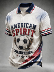 Men's Gift For Soccer Fans Print Casual Polo