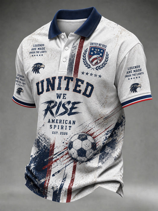 Men's Gift For Soccer Fans Print Casual Polo