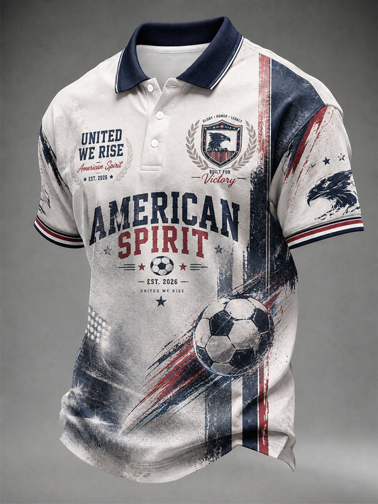 Men's Gift For Soccer Fans Print Casual Polo