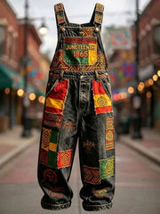 Men's Juneteenth Print Casual Jumpsuit