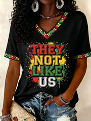 Women's Juneteenth Print V-Neck Tee