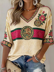 Women's Mexico Football Lover Art Printed T-shirt