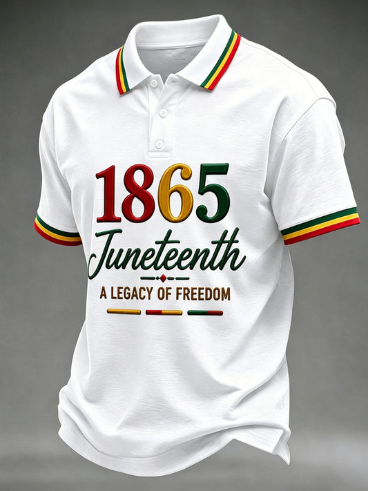 Men's Juneteenth Print Casual Polo