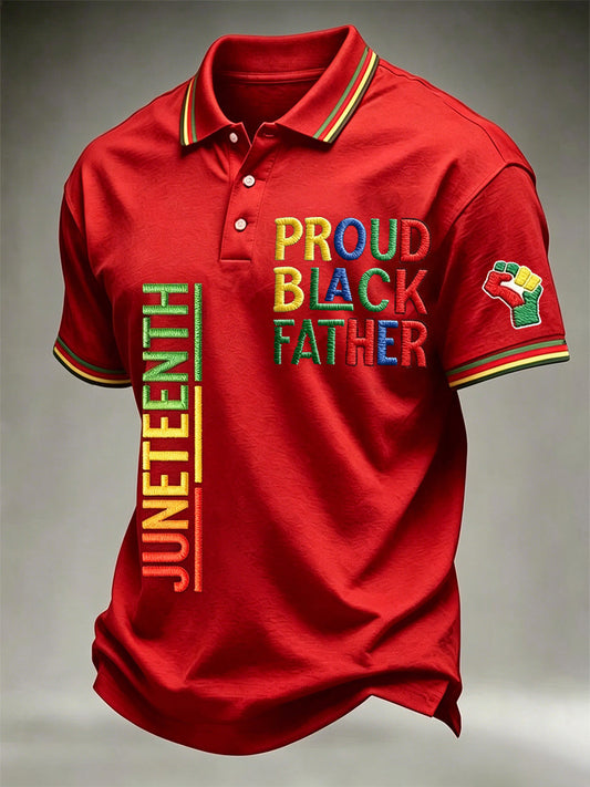 Men's Juneteenth  Print Casual Polo