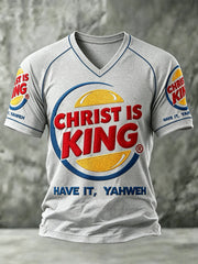 Men's "Christ Is King" V-Neck T-Shirts