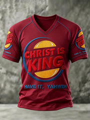 Men's "Christ Is King" V-Neck T-Shirts