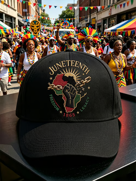 Unisex Black Juneteenth Print Hat