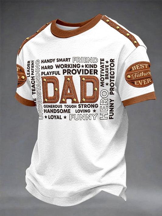 Men's“Best Father Ever”Father's Day Fun Casual Printed T-shirt