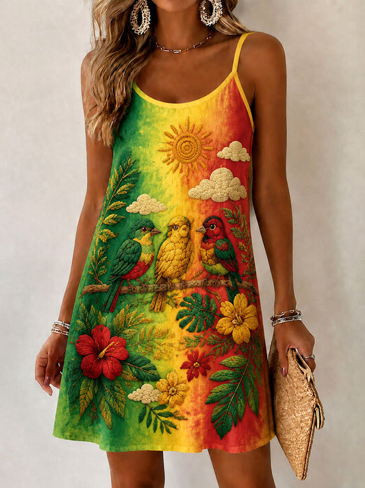 Women's 'Every Little Thing Is Gonna Be Alright' Casual Printed Dress