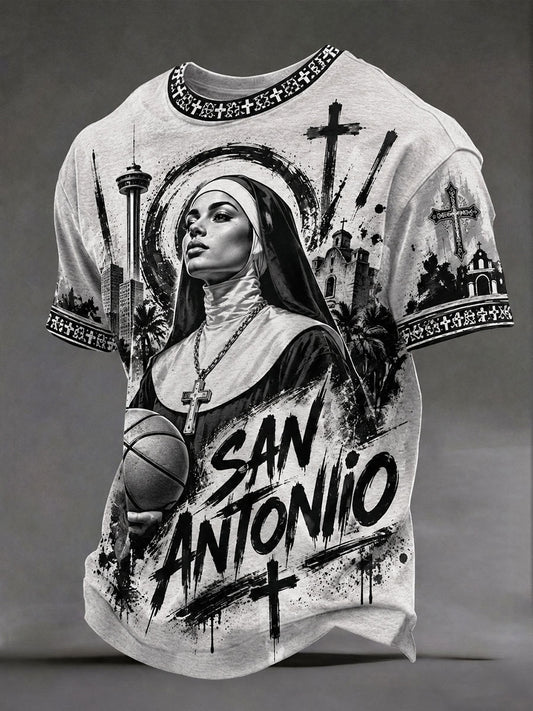 Men's 'SAN ANTONIO' Catholic Nun Basketball T-shirts