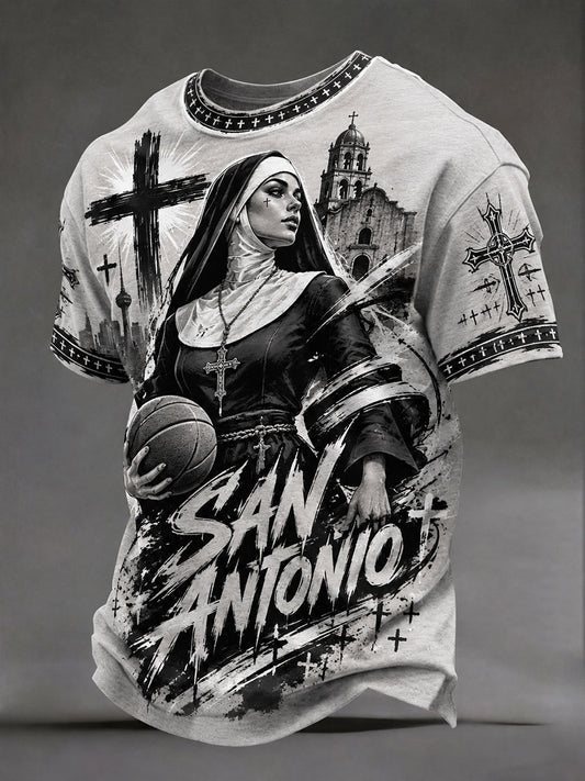 Men's 'SAN ANTONIO' Catholic Nun Basketball T-shirts