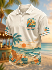 Men's I'm Retired It's 5 O'clock Everywhere Parrot Print Casual Polo