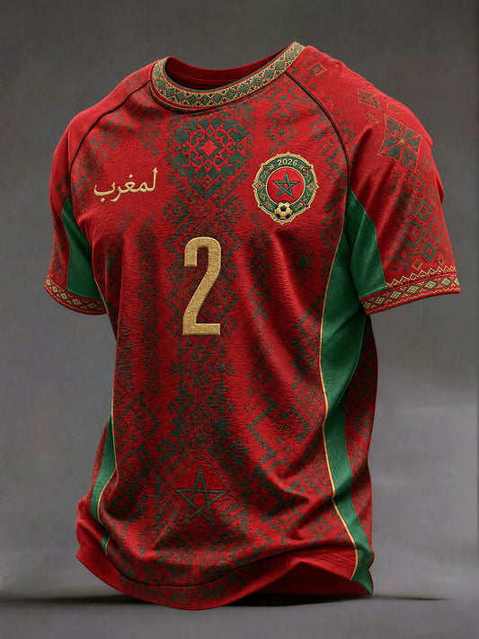 Men's 2026 Morocco No. 2 Football T-shirts