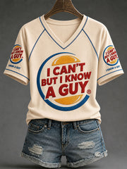 Women's  'I can't but I know a guy'  Christian V-neck T-shirts