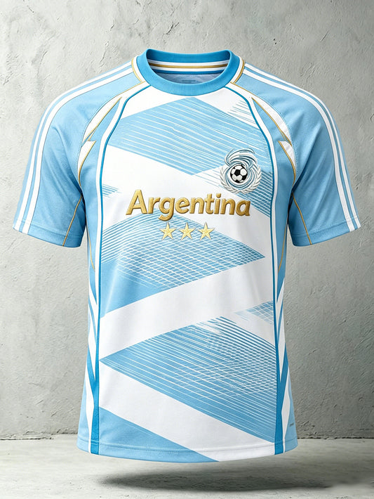 Men's popular football team cheering casual short sleeve T-shirt