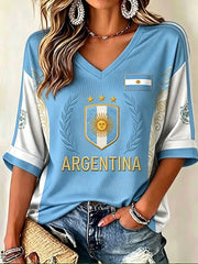 Women's Argentina Football Waffle T-shirt