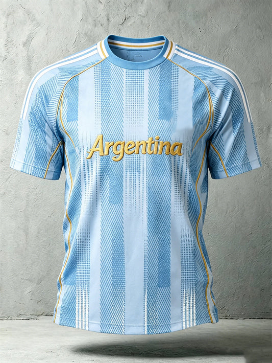 Men's popular football team cheering casual short sleeve T-shirt