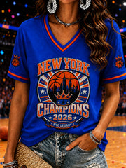 Women's Classic Basketball Fan Graphic Print Short Sleeve T-shirt