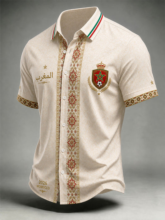 Men's 2026 Morocco Football Short Sleeve Shirt