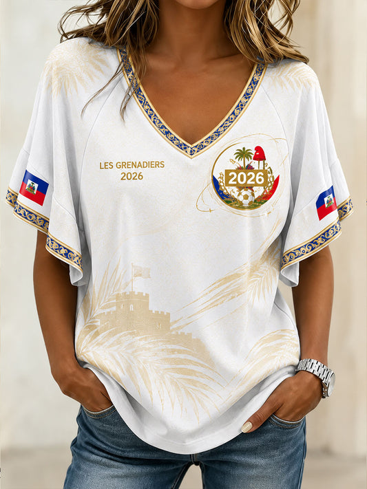 Women's 2026 Haiti Football Casual T-Shirt