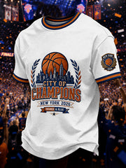 Men's New York Basketball Champions Celebration Print Casual Tee